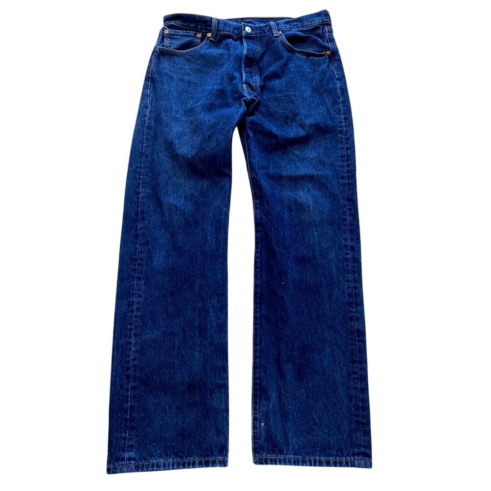 Levi's 501 Original Fit Jeans Men's 34x32 Button Fly Dark Wash Denim StraightLeg